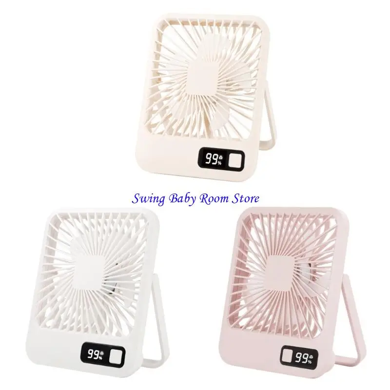 K1AD USB Desk Fan 1500mah قابلة لإعادة شحنها 5 سرعات مروحة التخييم مع مروحة محمولة عرض رقمي للتخييم