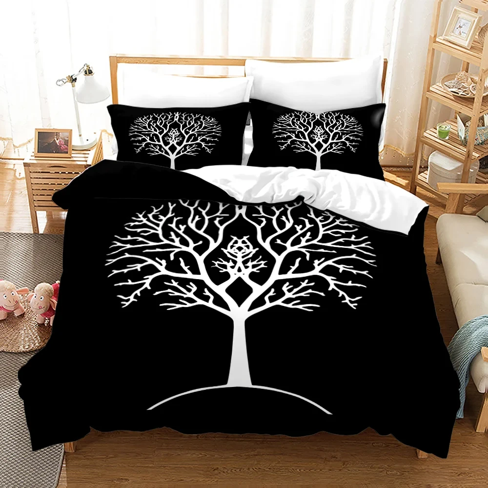 Imagem -02 - Conjunto de Cama Grande Árvore para Adultos e Crianças 3d Print Solteiro Twin Queen King Size World Tree Bed Grupo Capa de Edredão Fronha