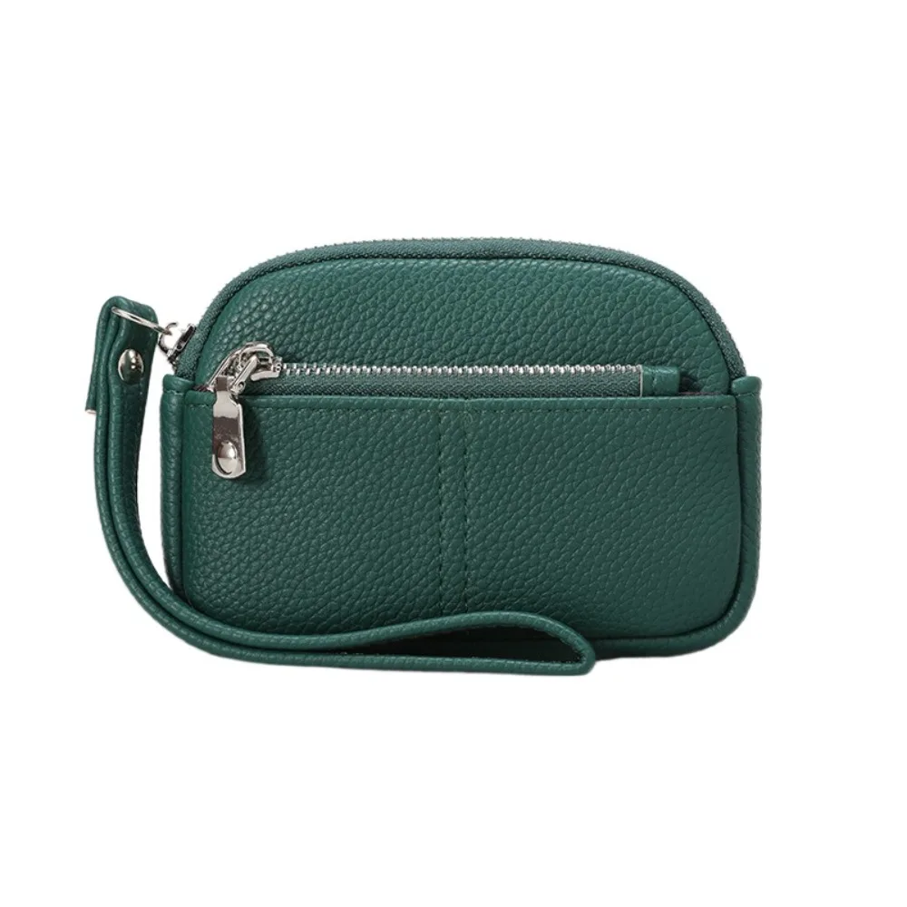 

Сумка для хранения карт, мини-кошелек из искусственной кожи, чехол для ключей, легкий кошелек на молнии, однотонный портативный кошелек для ключей на запястье, подарок