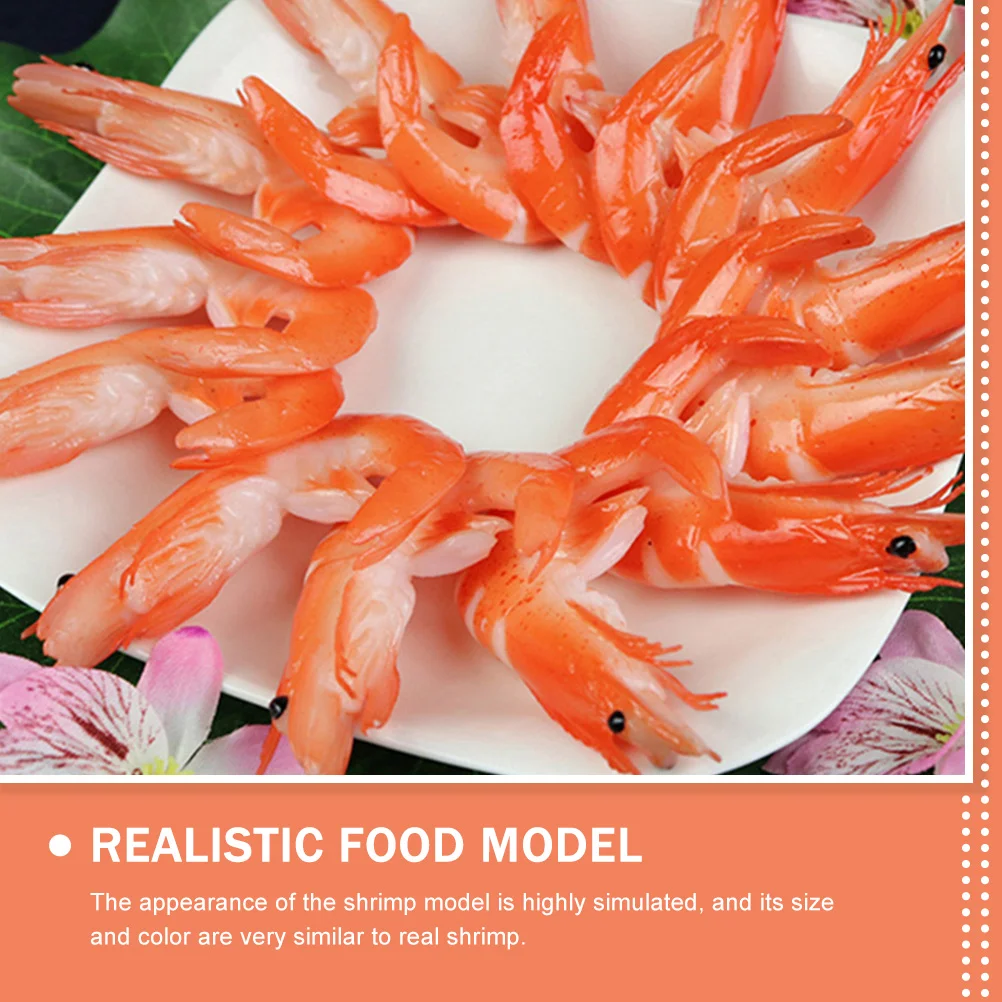 

9 Pcs Artificial Shrimp Model Fake Food Seafood Simulated Pvc Samples Decoration for Houses