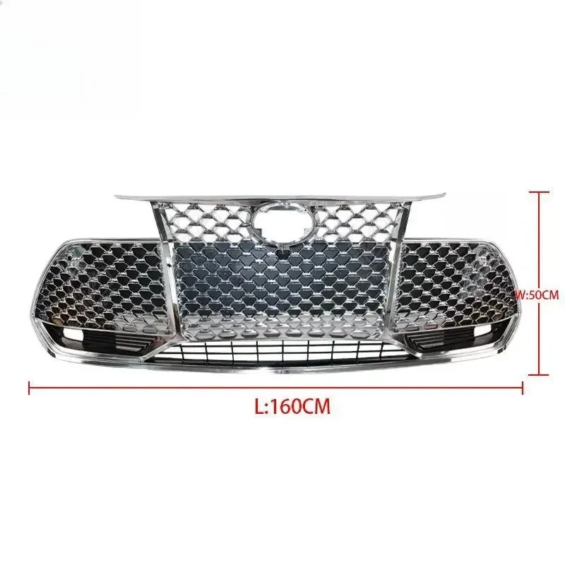 High Quality Front Bumper Black Racing Central Honeycomb Grille Silver Upgr Style Avalon Car Accsori