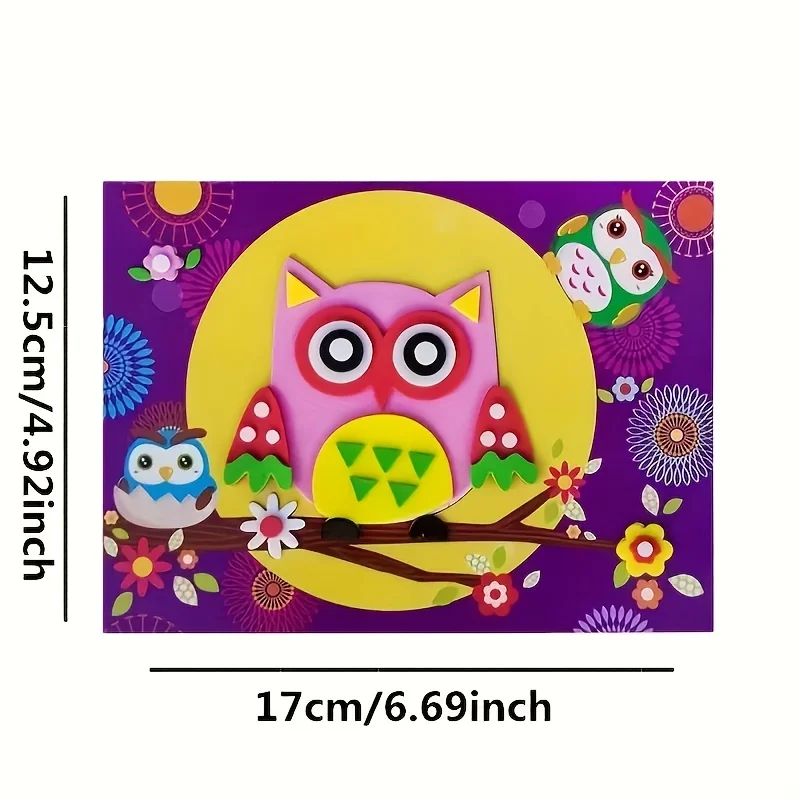 Children's 3D Stickers, 10 Random Sheets, Single-Use, Handmade Eva Craft Decals, Animal Shapes, Suitable for DIY Projects, Educational Crafts | 3D Decals | Children's Educational Science and Education Toys