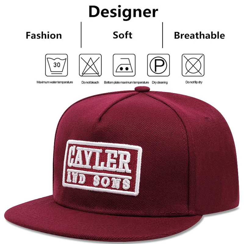 CAYLER haft czapka z daszkiem w stylu hiphop czapka typu snapback dla dorosłych kapelusz przeciwsłoneczny unisex regulowane czapki baseballowe w