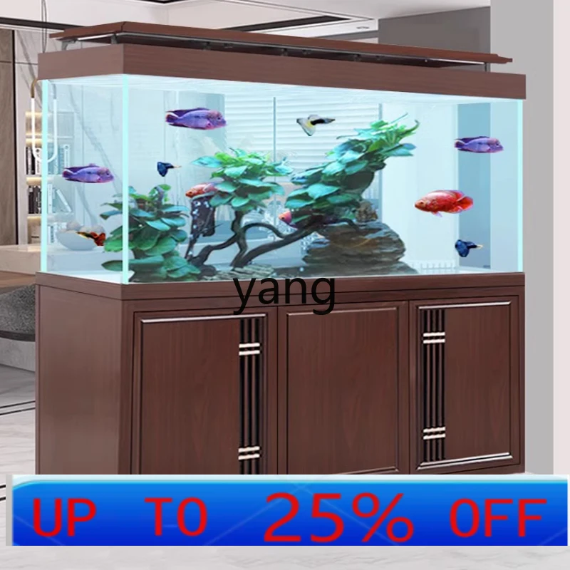 Lh large ultra-white fish tank living room Chinese aquarium living room screen ecological fish tank 2
