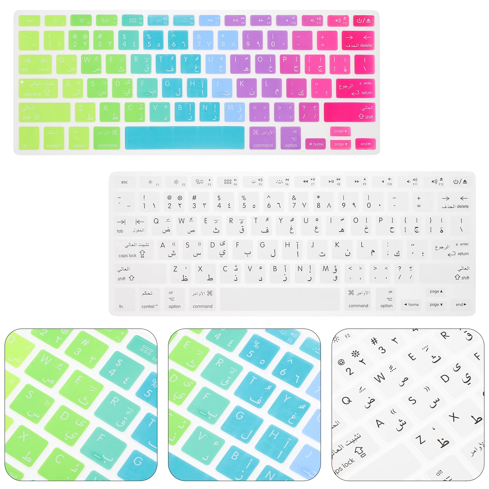 

2pcs Arabic Keyboard Film Laptop Protector Silicone Gel Cover WaterProof Skin Computer Accessories Keyboard Case