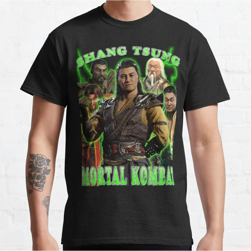 

Shang Tsung 80s retro video game vintage Mortal Kombat Short-sleeve crewneck T-shirt for men Large size Adult Tops S-6xl