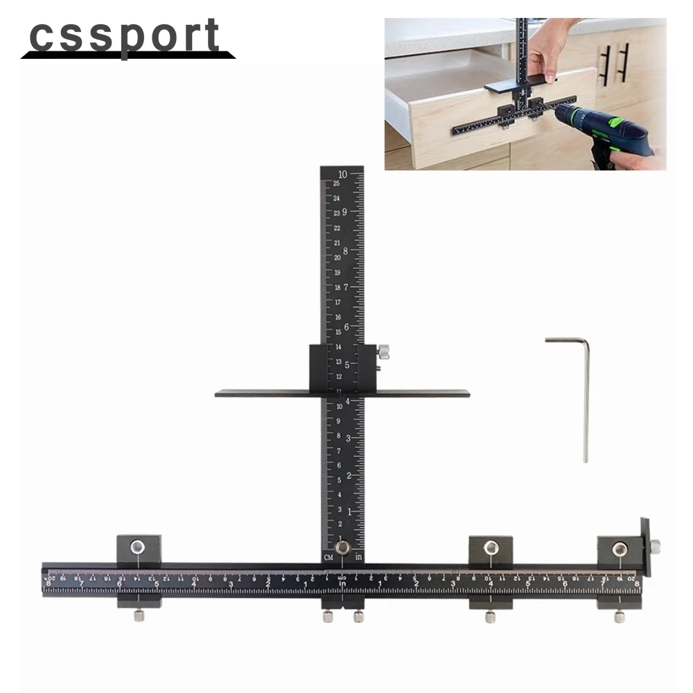 

Cabinet Hardware Jig, Adjustable Drill Guide for Accurate Installation of Door and Drawer Front Handles and Knobs Punch Locator