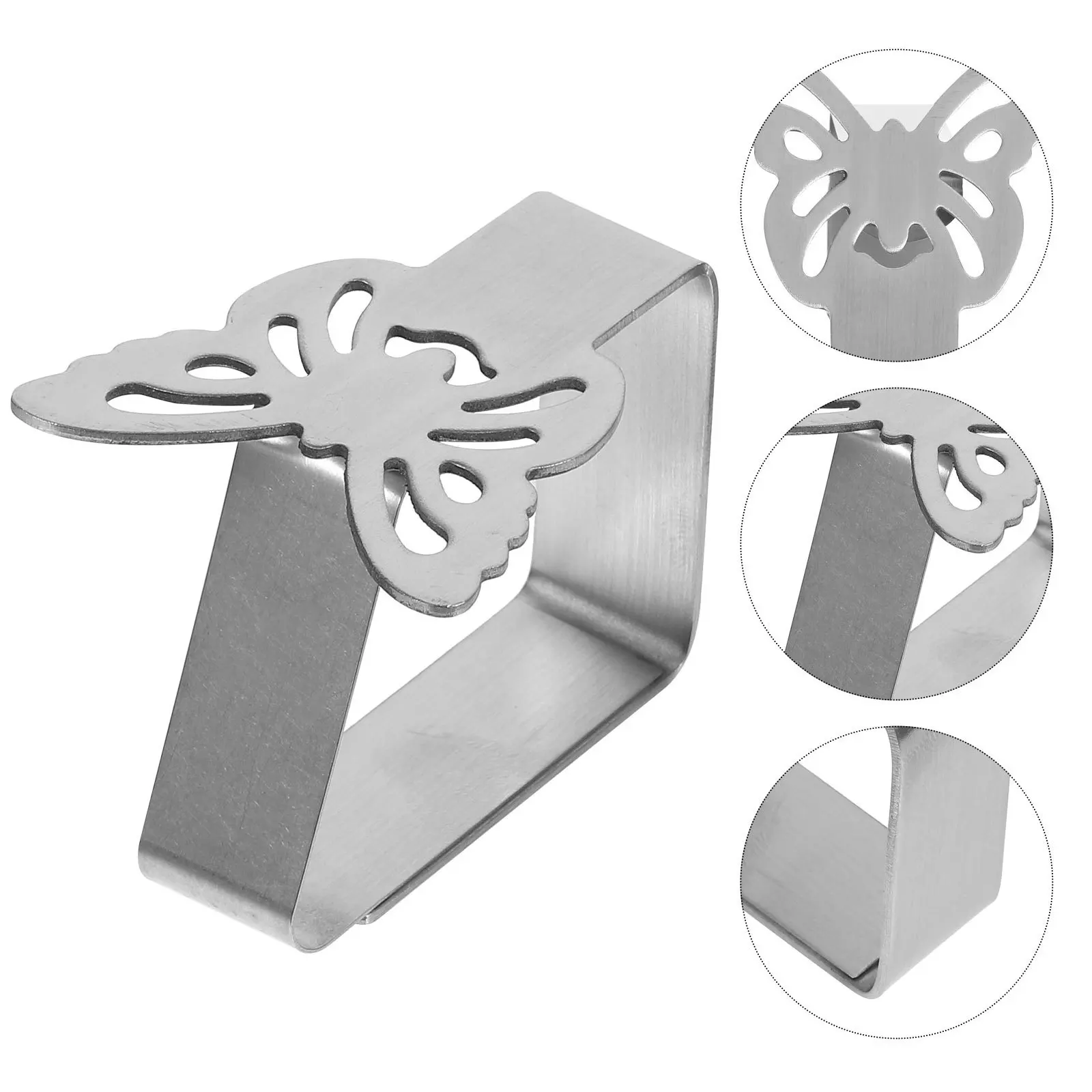 

2pcs Stainless Steel Tablecloth Clips Adjustable For Home Party Wedding Windproof Table Cover Holders Kitchen Bar Accessories