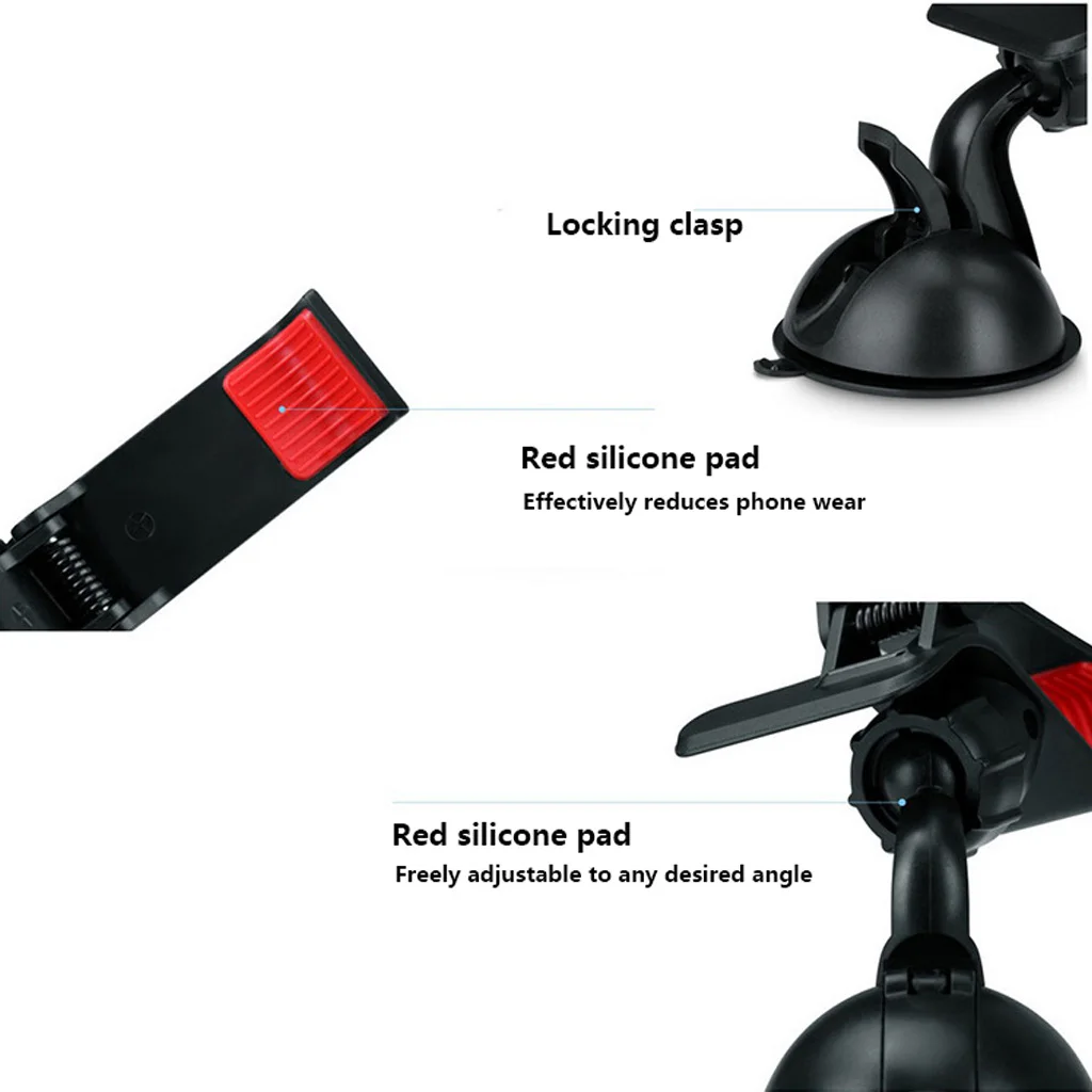 360-Grad-drehbarer Auto-Handyhalter mit Saugnapf, universeller Handyhalter, stoßfester GPS-Clip, Smartphone-Ständer, Autowerkzeug – Detail 35