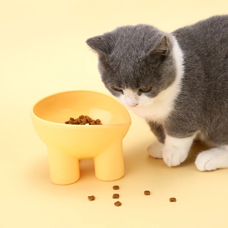 

Pet Bowl Cat Bowl Large Water Diagonal Mouth High Foot Dog Feeders