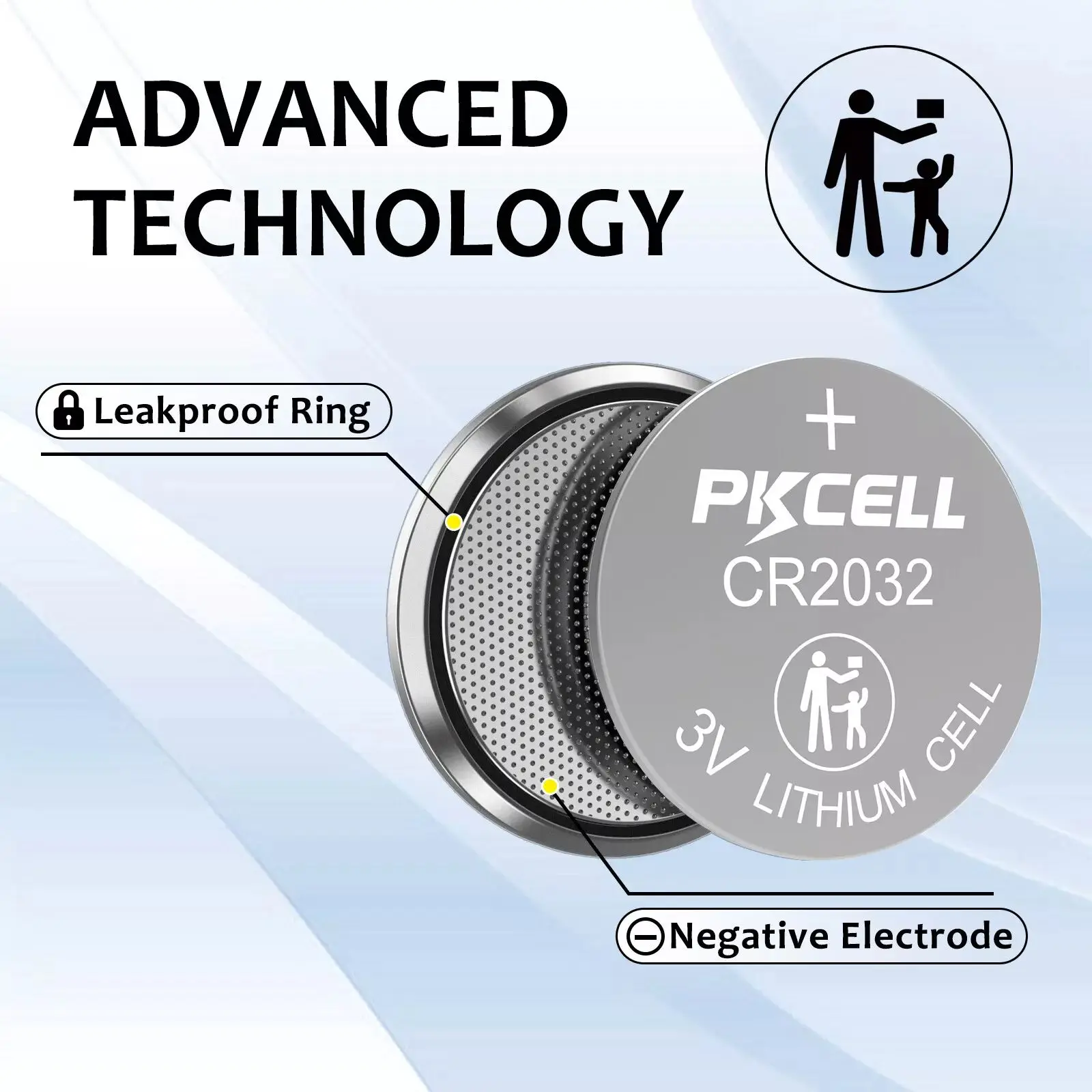 PKCELL 20PCS CR2032 3V Button Batteries BR2032 DL2032 ECR2032 Cell Coin Lithium Battery Watches Car Remote Key Coin Battery Cell