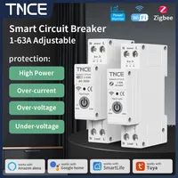 TNCE TUYA Smart WiFi/ZigBee Circuit Breaker MCB 1P+N 1-63A under voltage protection Over Current Meter Protector Smart Switch