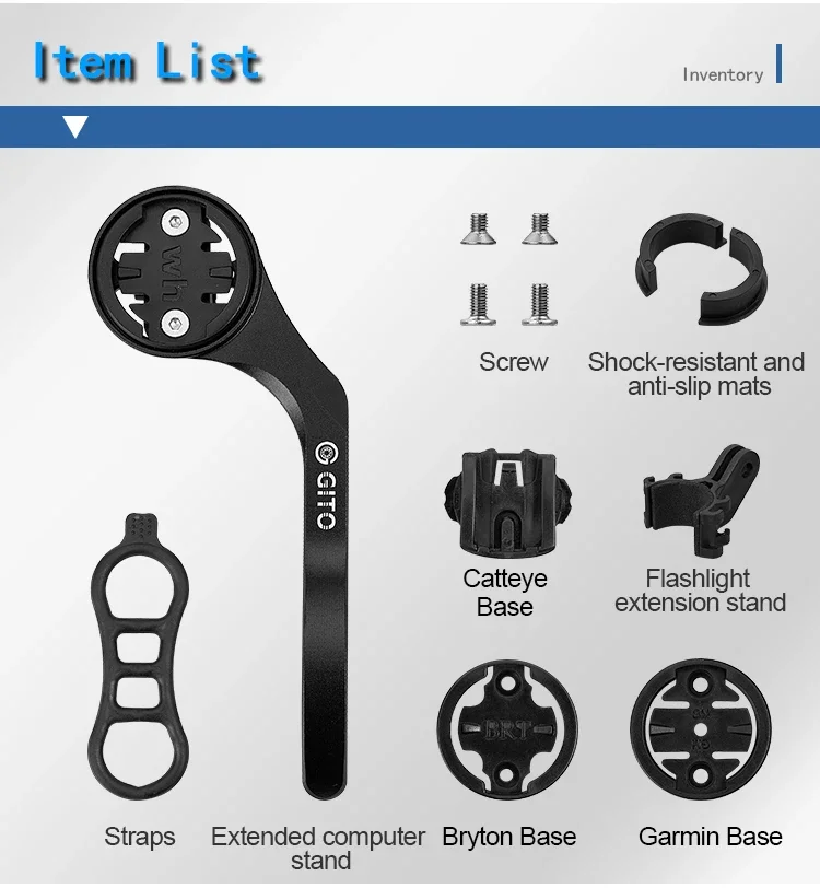 GITO Erweiterte Vorderlenkerhalterung für MTB-Fahrradcomputer, Rennrad-Bryton-Halterung, Garmin-Halter für Igpsport, Wahoo, Cateye Zubehör – Detail 10