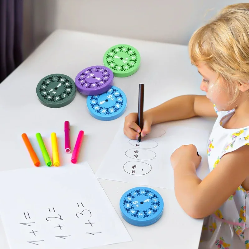 1/9Pcs Math Fidget Spinners Desktop Math Game Addition Subtraction Multiplication Division Math Games Party Favors for Kids Gift