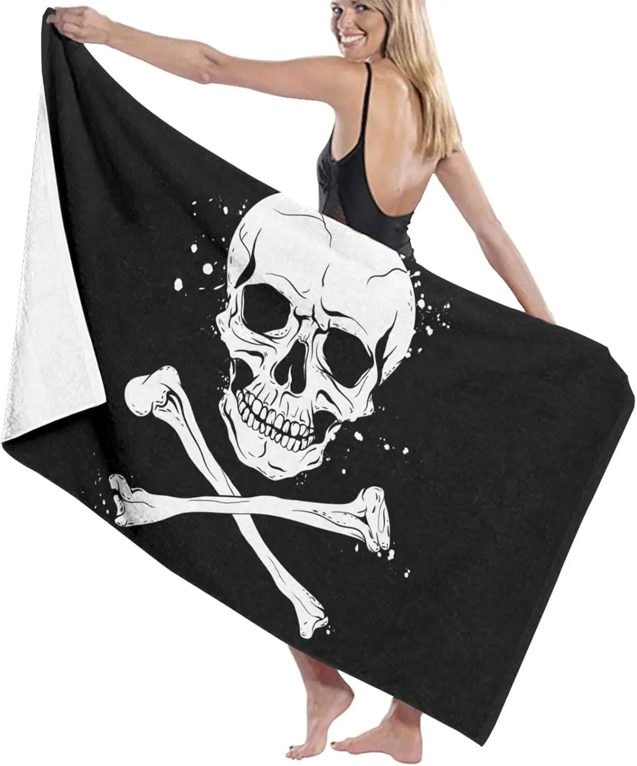 

Pirate Flag Super Soft Beach Quick-Drying Bath Towel Unisex Large Absorbent Towel Blanket Suitable for Outdoor Travel Camping