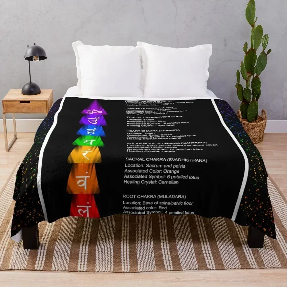 

Reiki chakra and their meanings Throw Blanket All Season Lightweight Soft Blanket for Bed