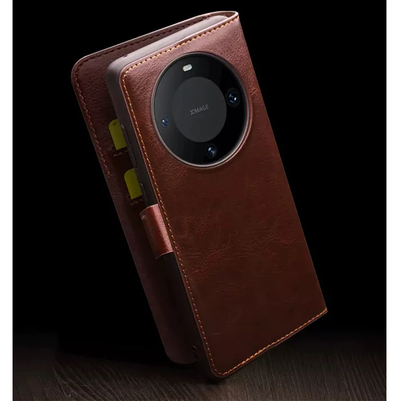 Fashion Magnetic Phone Case for Huawei Mate 60 Genuine Leather Carcasa for Huawei Mate 60 Pro Funda Skin Mate 60pro+ mate60pro