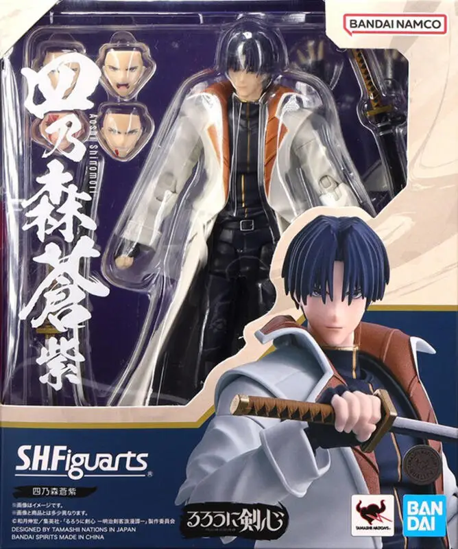 بانداي حقيقية روروني كينشين أطقم منمذجة شخصيات كرتونية SHF Shinomori aoshi عمل الشكل جمع نموذج لعب الأطفال الهدايا