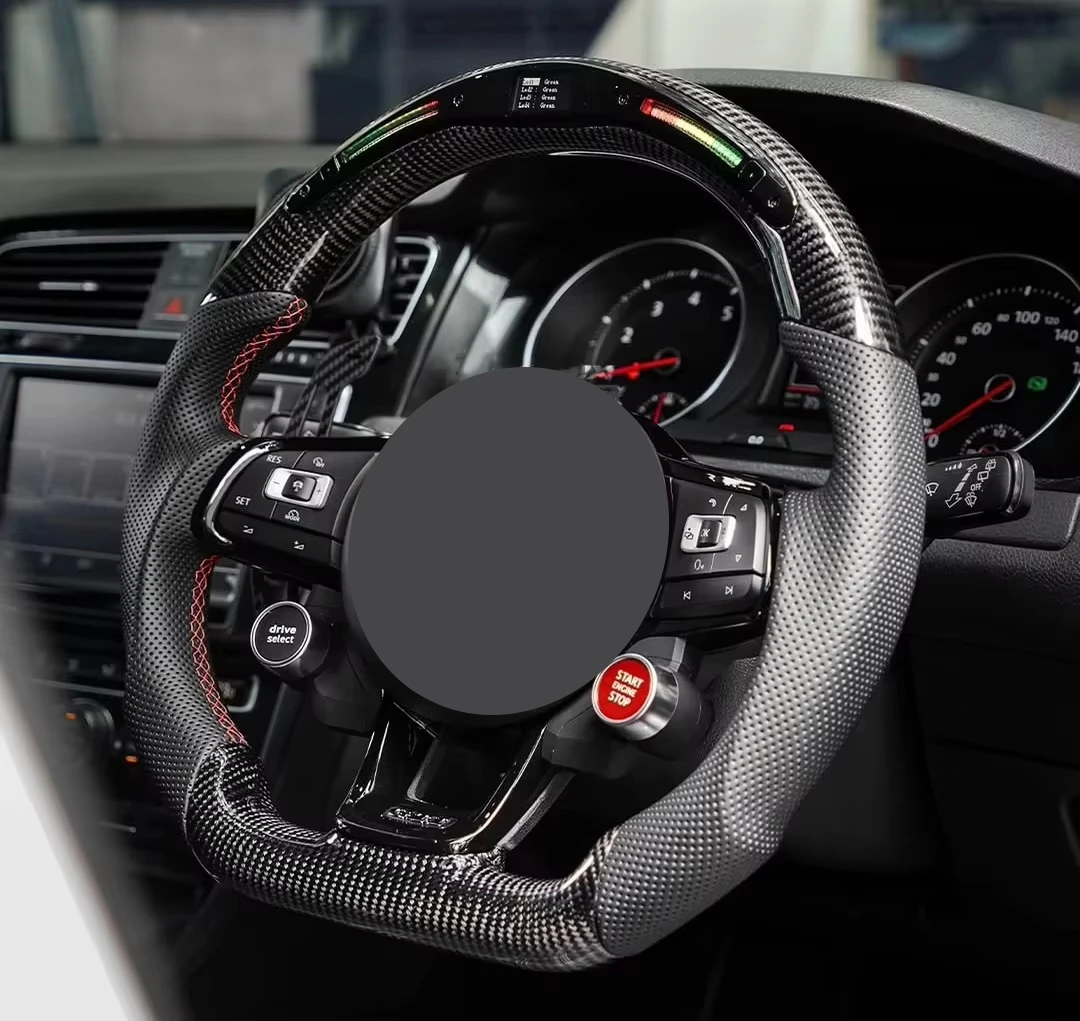 

LED Display Steering Wheel for VW Golf GTI R MK7 MK7.5 2015--2020 -- Forged Carbon Fiber D-Shape Design