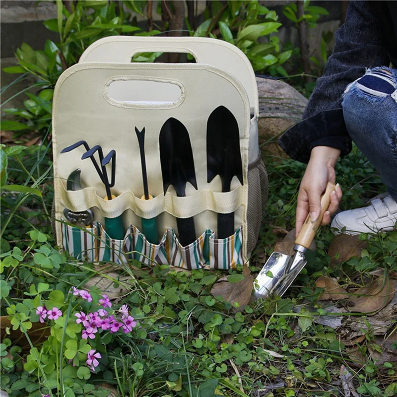 Garden Tool Bag Oxford Fabric Garden Bag For Gardening Tool Kit Portable Multi-Pocket Tools Organizer Storage Bag A Durable