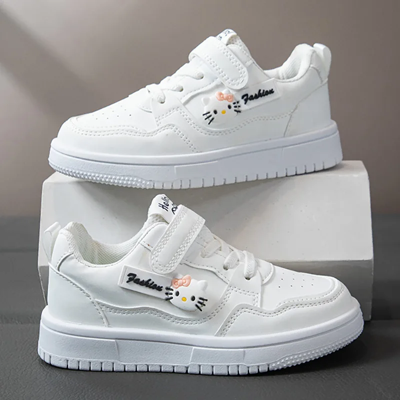 

Kids'Casual Shoes Sneakers PU Leather Spring Shoes For Girls Anti-slip Soft Bottom Thick Bottom Pink Black Shoes Size 26-37