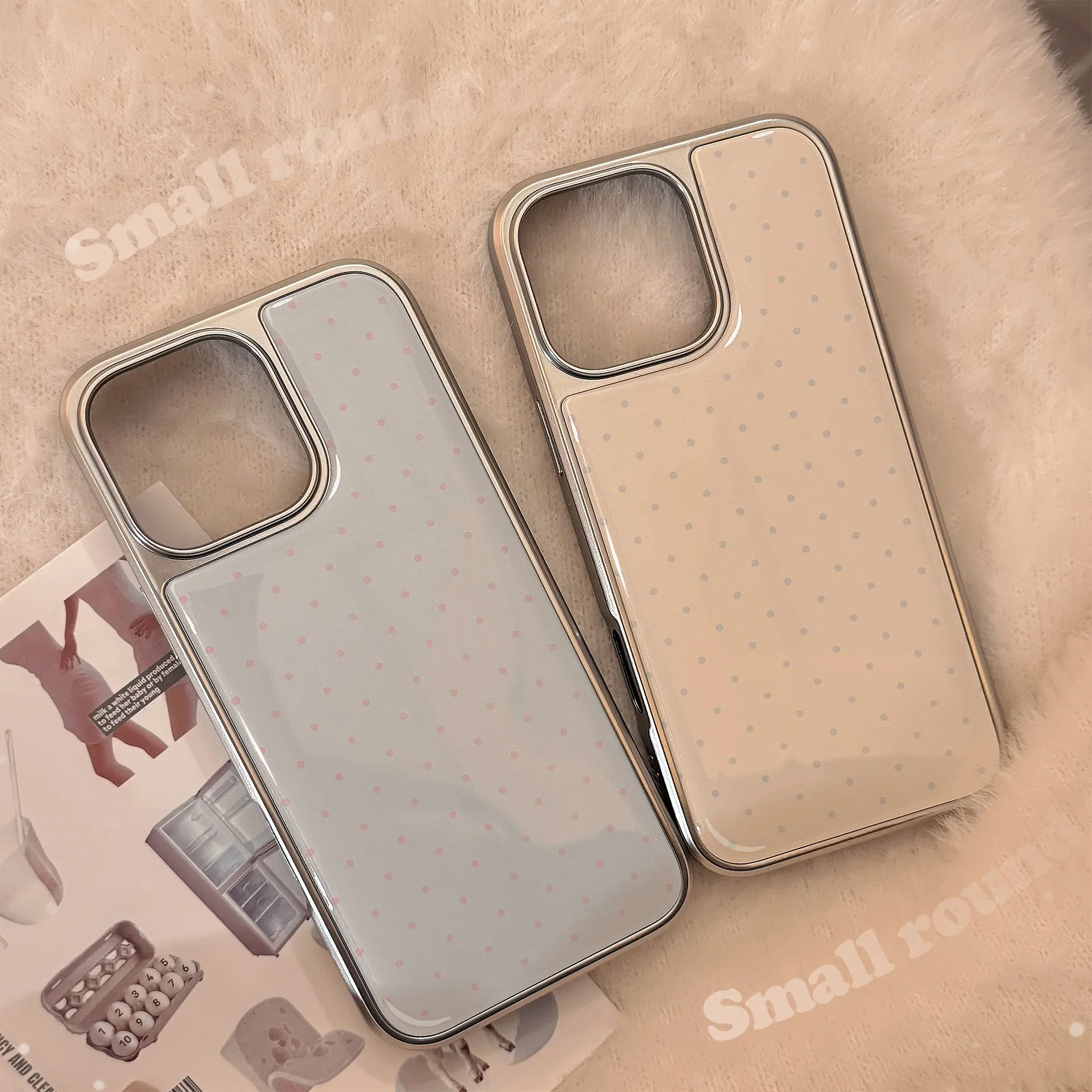 Plating Minimalism drop glue Glossy Sweet fairy woman Phone case For iPhone 17 16 15 14 13 Pro Max Case Cute Cartoon art Cover