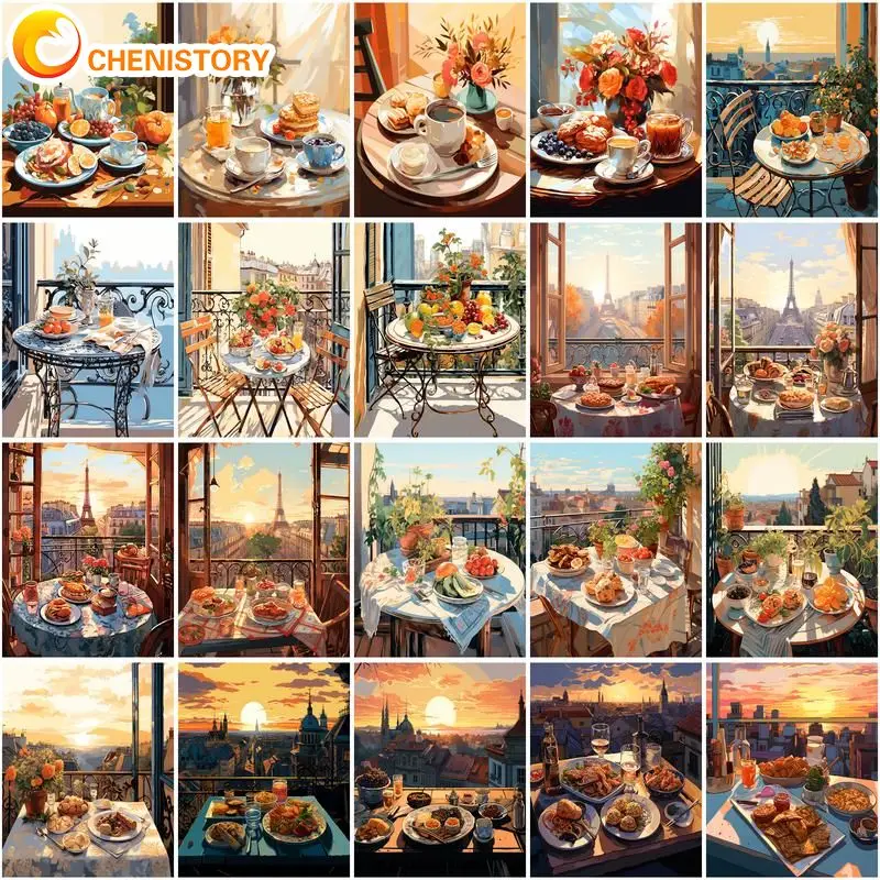 

CHENISTORY Paint By Number Leisure Food Scenery Drawing On Canvas HandPainted Art Gift DIY Picture By Number Kits Home Decor