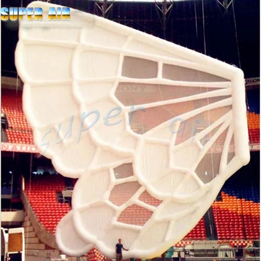 High quality oxford cloth inflatable butterfly wings with colorful led lighting for bar stage decoration