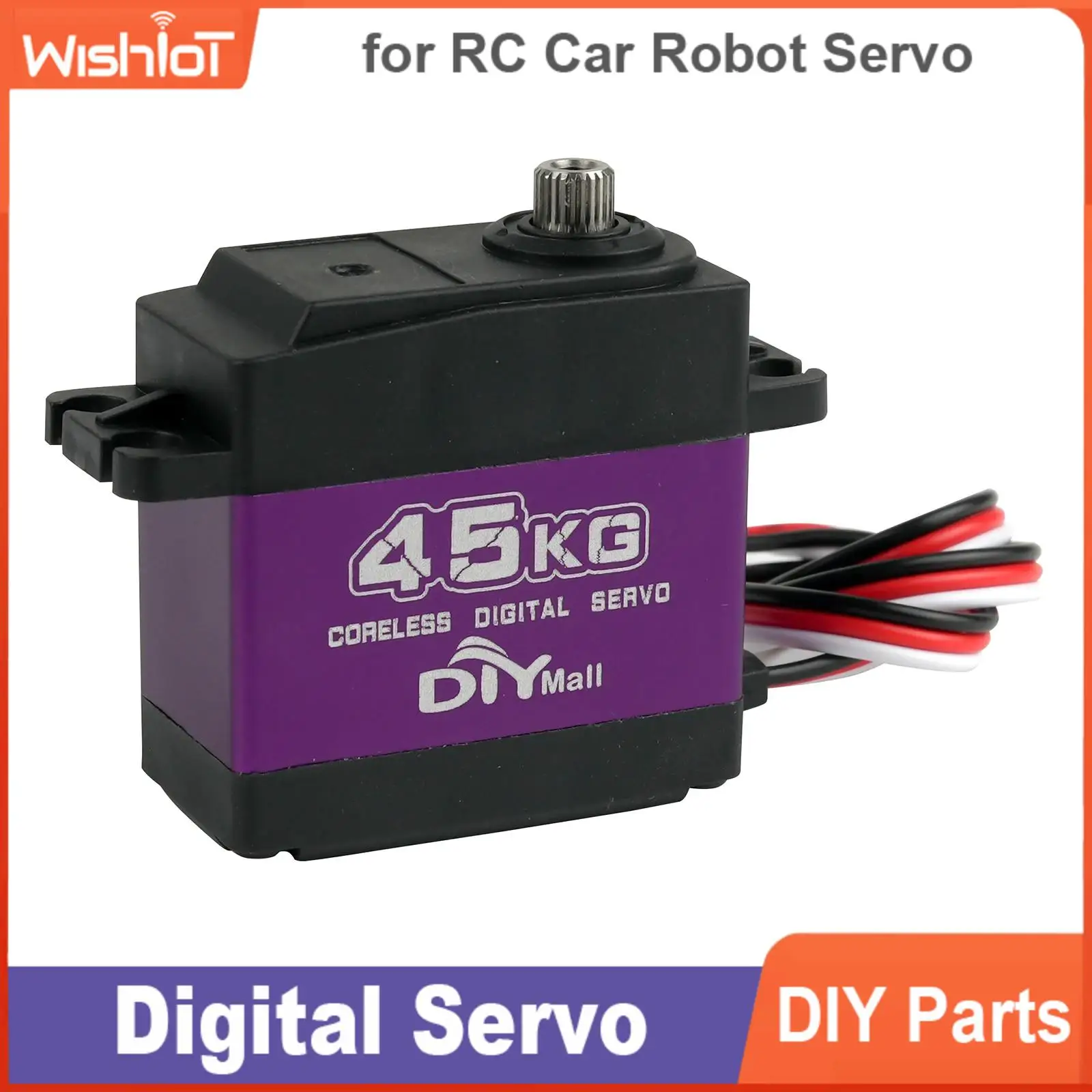 45KG デジタルコアレスサーボ HV 防水メタルギアアルミケース 8.4V 1/8 1/10 RC カートラッククローラーロボット用