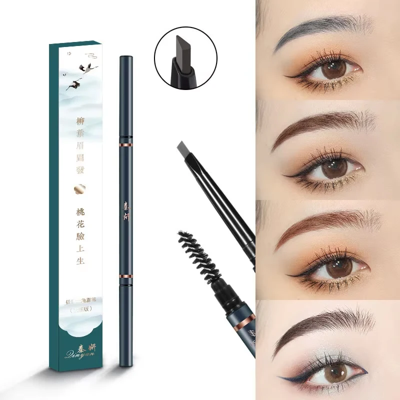 5 sztuk ostrych, trójkątnych kredek do brwi Qin Yan, naturalnie wyszczuplających, trwałych i łatwych w użyciu, idealnych dla początkujących.