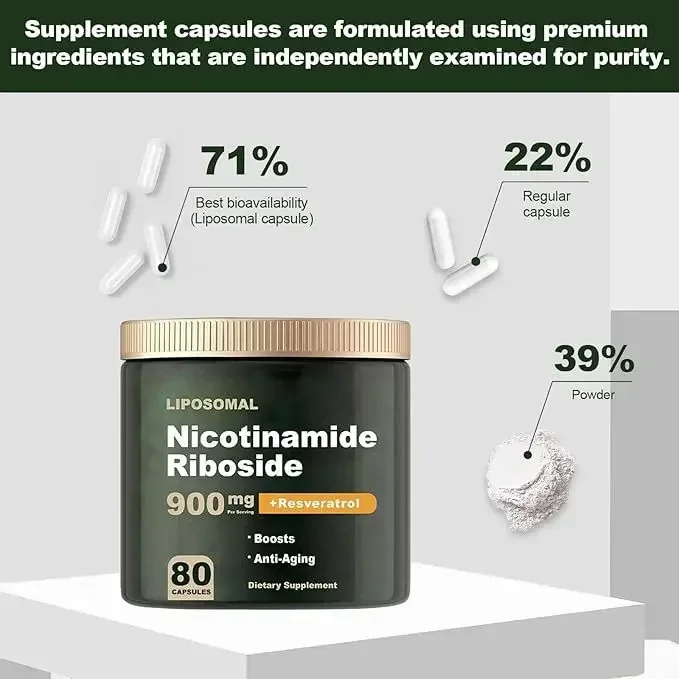 1 bottle of nicotinamide riboside capsules to improve energy metabolism improve digestive system and promote fat consumption
