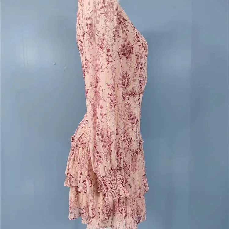 Ele longo sve iny tead impresso a linha dr para meninas outono novo sle ci commute adequado senhoras redondas ne dr