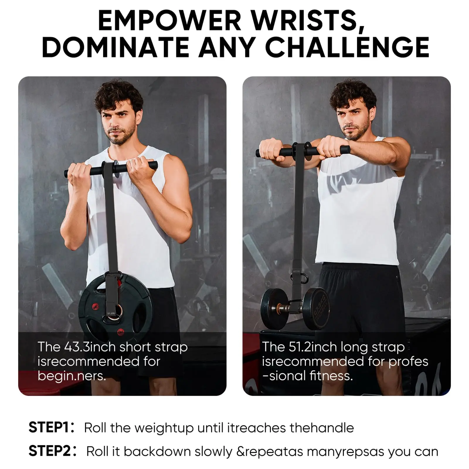 Strengtery przedramion i wałki do nadgarstków, przyrządy do ćwiczeń przedramion, wzmacniacze nadgarstków i odpowiednie pręty do treningu siły przedramion