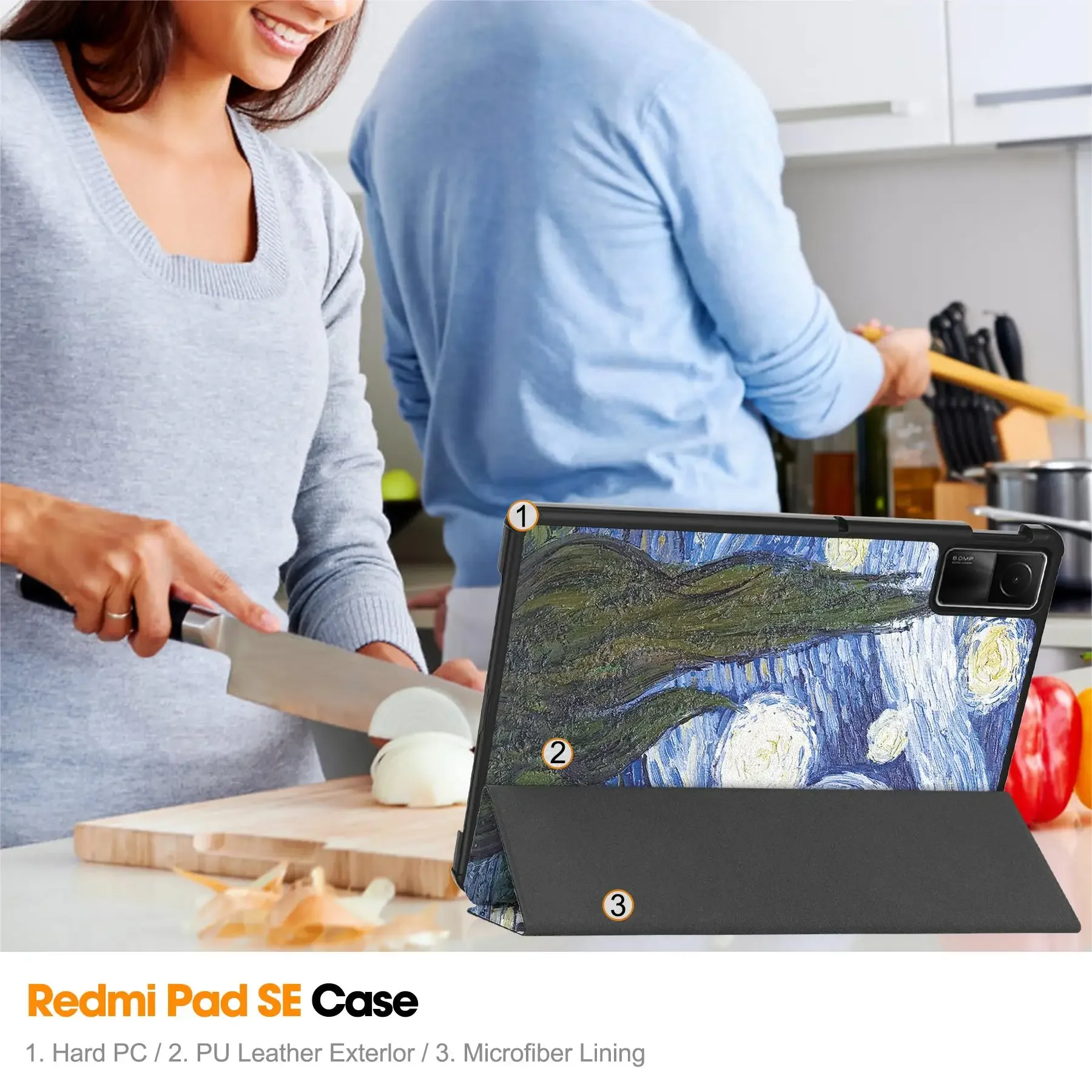 For Redmi Pad SE 11inch Tablet Leather Material Is Dust-Proof Drop-Proof Scratch-Proof And Comes With A Sleep Function