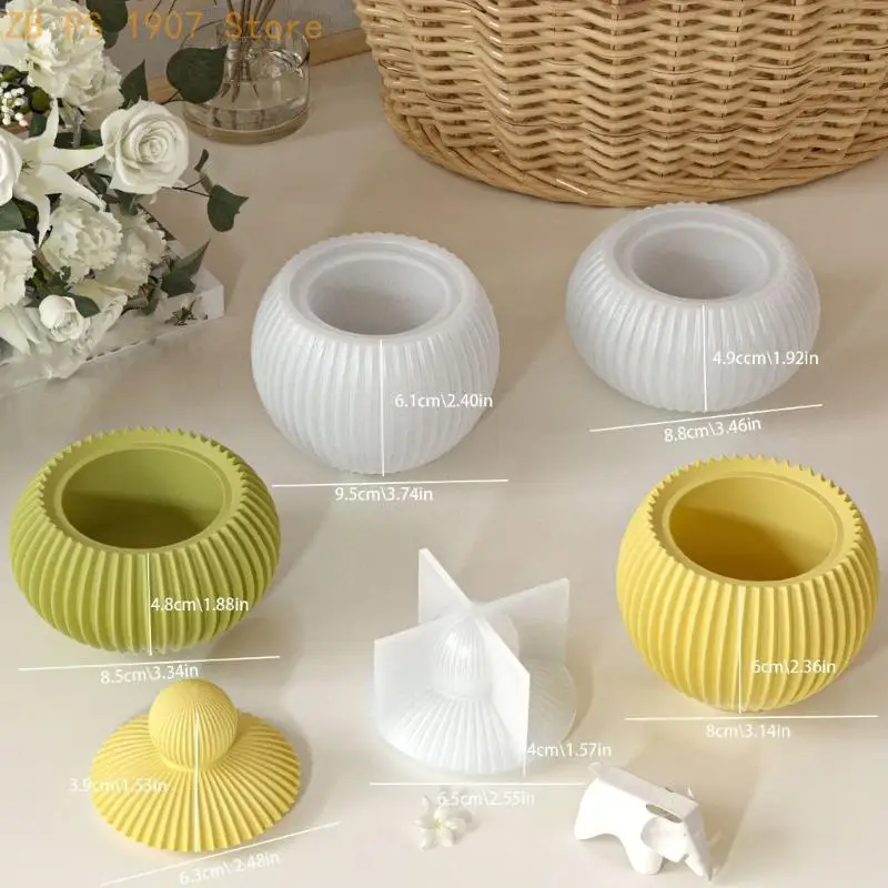 Striped Pattern Handmade Storage Box Molds Perfect for Hand-Making Jars Jewelry Boxes Easy to Use for Home Decors 55KA