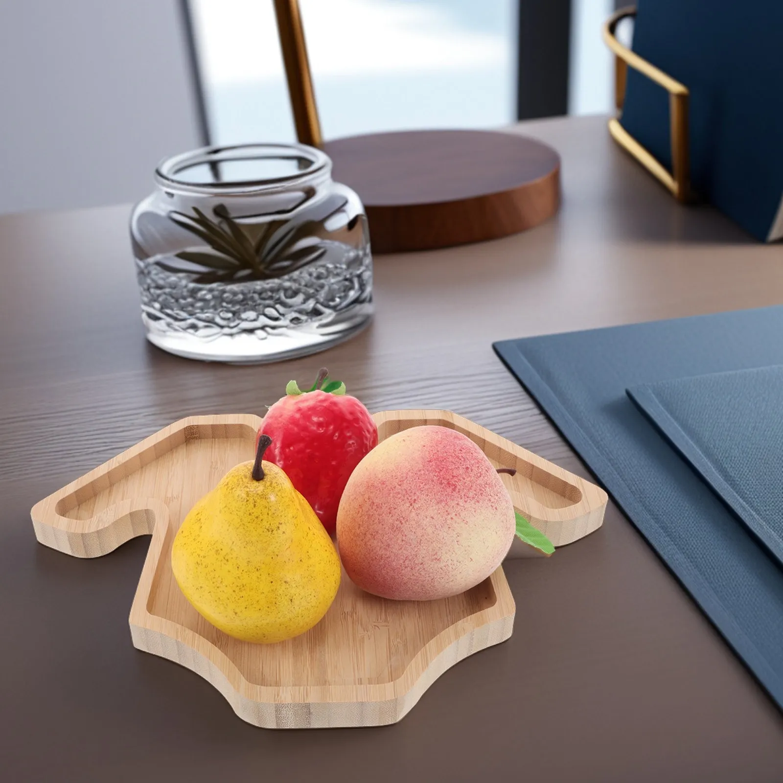 Novelty Wooden Romper Food Tray for Infant Party Serving Cheese Fruit Cupcakes Breakfast in Bed Toddler Snack Platter Decor