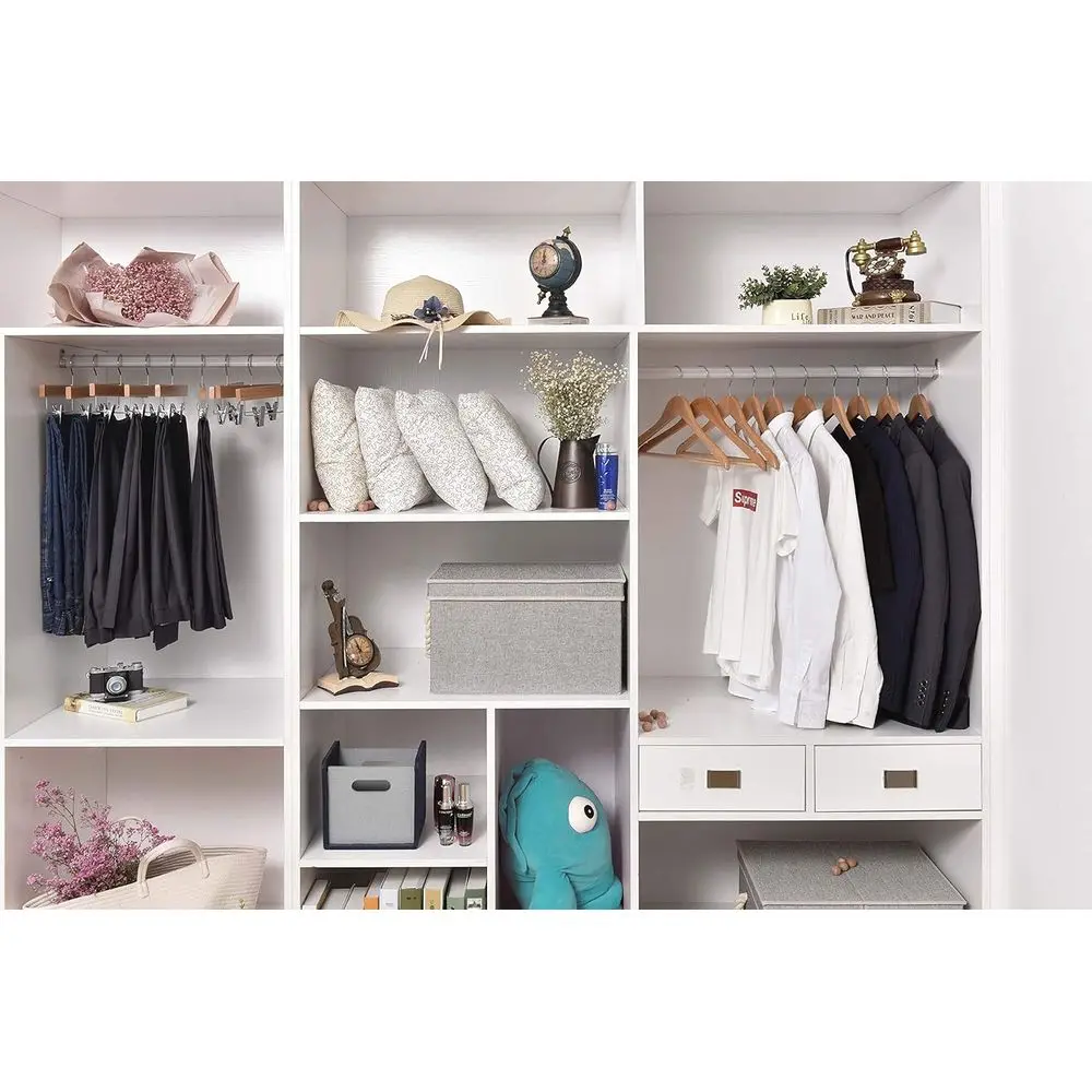 Stylish Natural Wood Hangers - Curved Set for Clothes, Shirts, Pants, Suits (10-Pack)