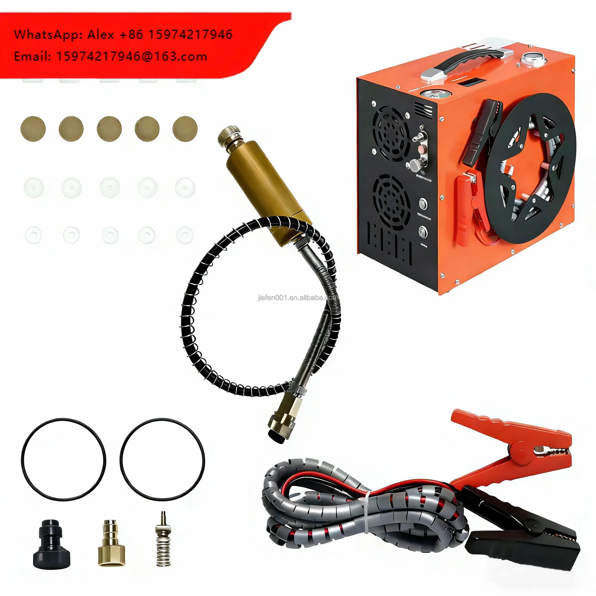 PCP Air Compressor 5800PSI/40Mpa 350W Portable PCP 12V Air Compressor - Built-in Water And Fan Cooling System Auto-Stop