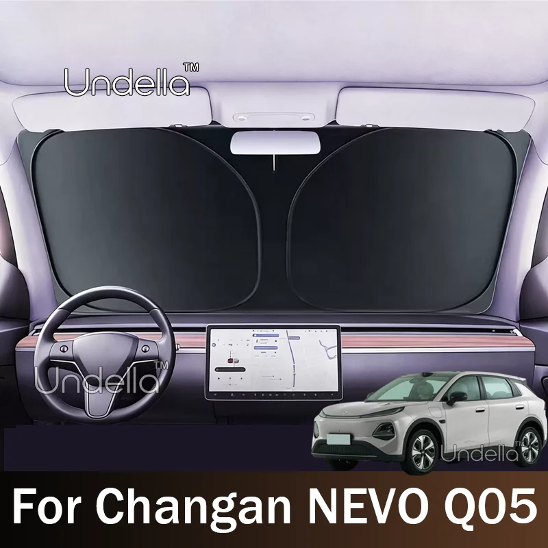 For NEVO Q05 Changan Q05 E06 2026 2027 Foldable Car Sun Visor Front Windshield Sunshade Heat Insulation Cover Anti-UV Accessorie