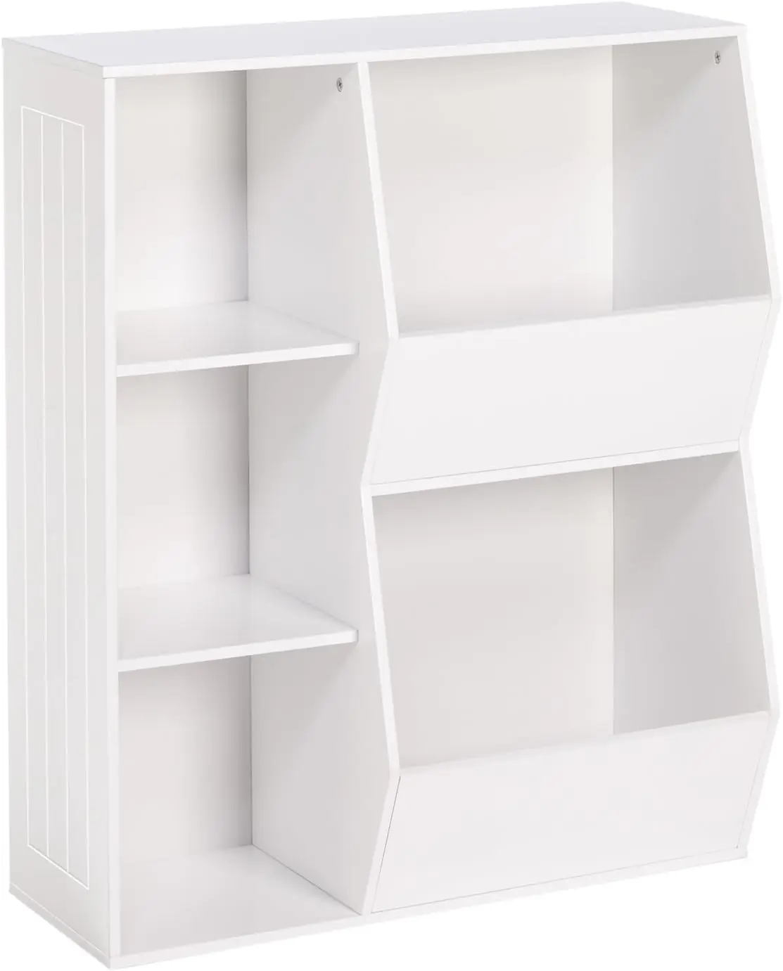 

Toy Storage Organizer and Bookcase with Cubbies and Veggie Storage Bins for Home Organization Bookshelf and Containers