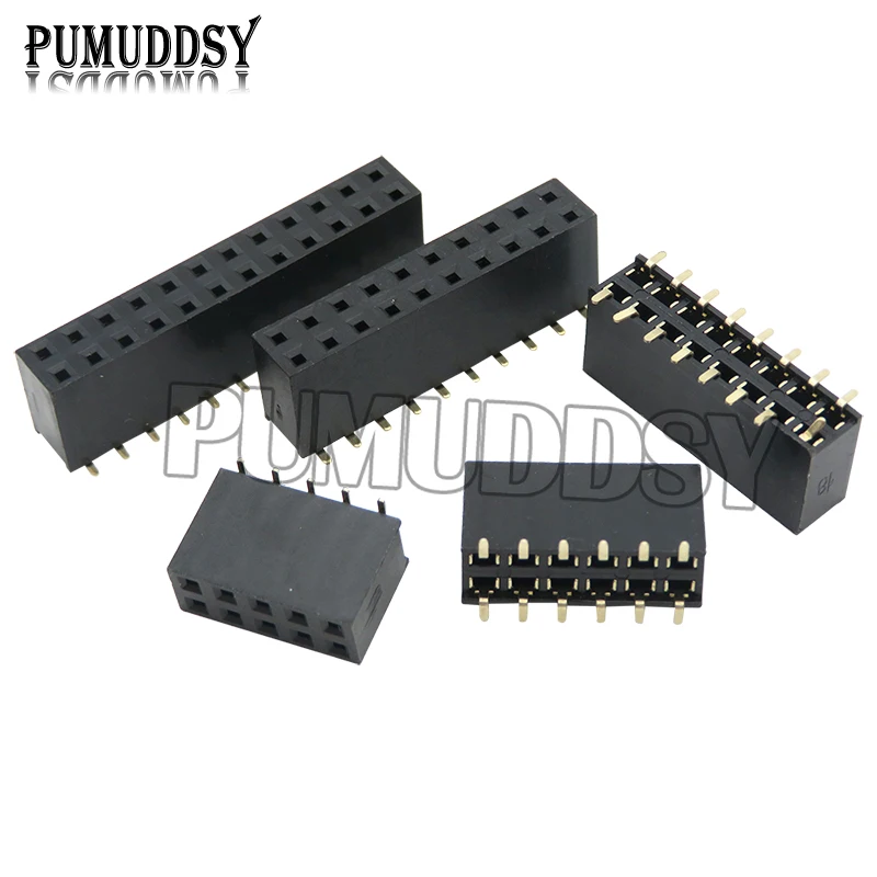 SMT 2.54mm Double Row Female Breakaway PCB Board Pin Header Socket Connector Pinheader 2 * 2/3/4/6/10/12/16/20/40Pin For Arduino