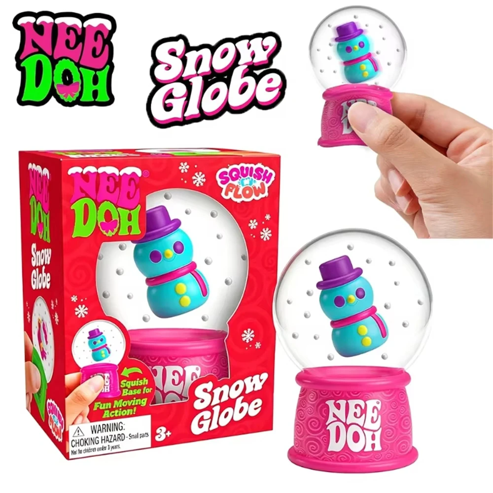 2026 New NeeDoh Squish Flow Snow Globe Crunch Stress Relief Toy Squeeze Toy Nice Cube Sensory Toy for Adults Gifts