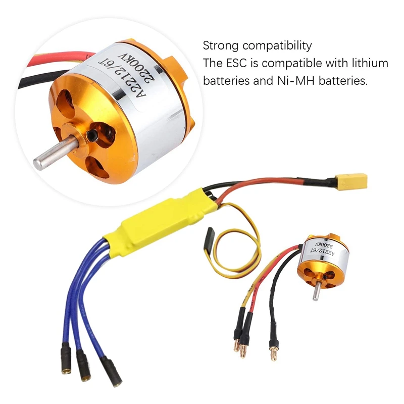 2212 KV2200 Motor+40A ESC XT60 RC Motor ESC Set Metal+Plastic RC Motor ESC Set Upgrade Accessories For Drone Helicopter