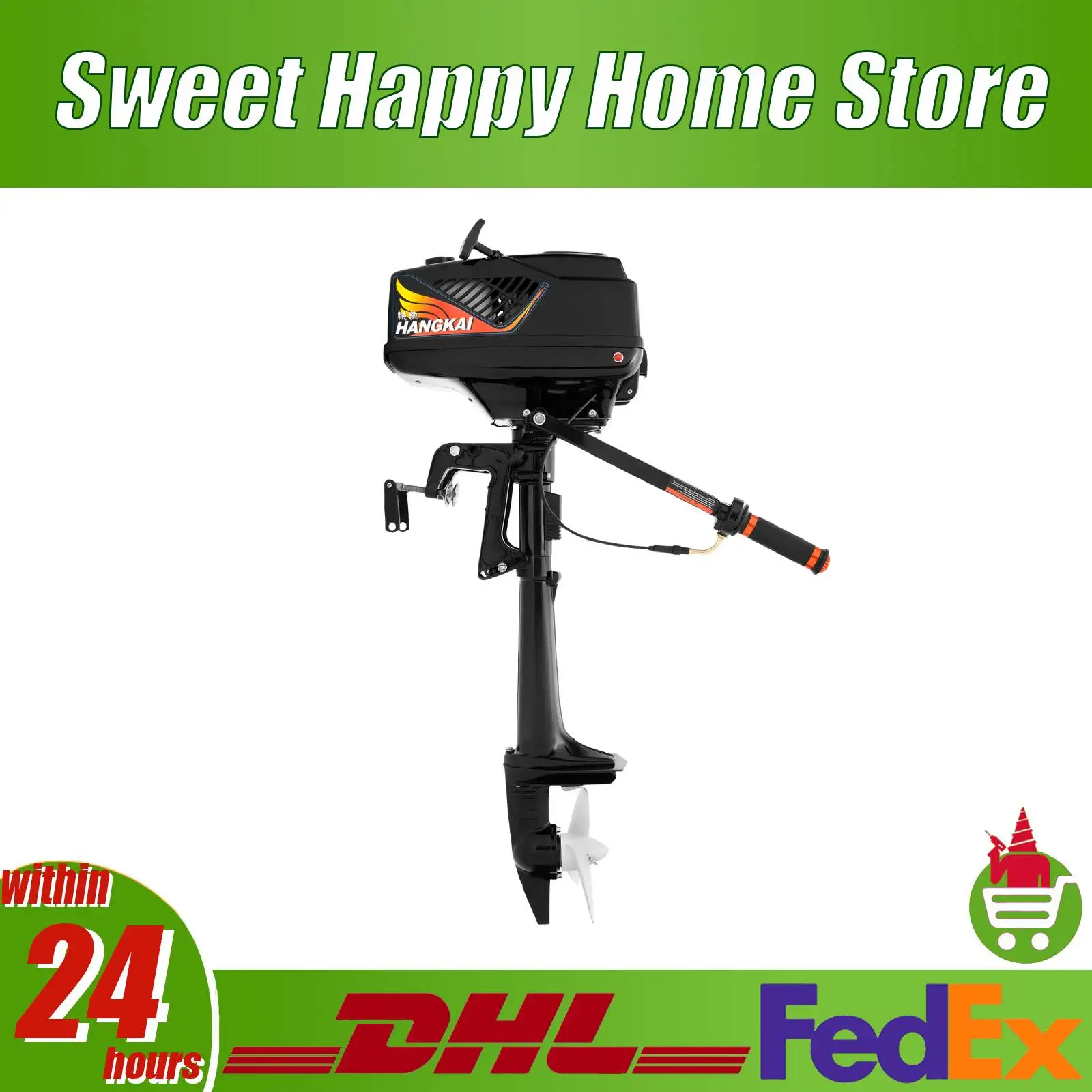 3.6HP 2-Stroke Outboard Motor Fishing Boat Dinghy Engine CDI and Half Water-cooling and Half Air-cooling System