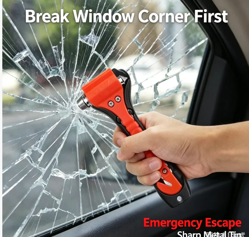 1/2PCS Safety Hammer Camping Driving Car Seat Belt Cutter 2-in-1 Emergency Break Window Glass Punch Survival Life Rescue Tools