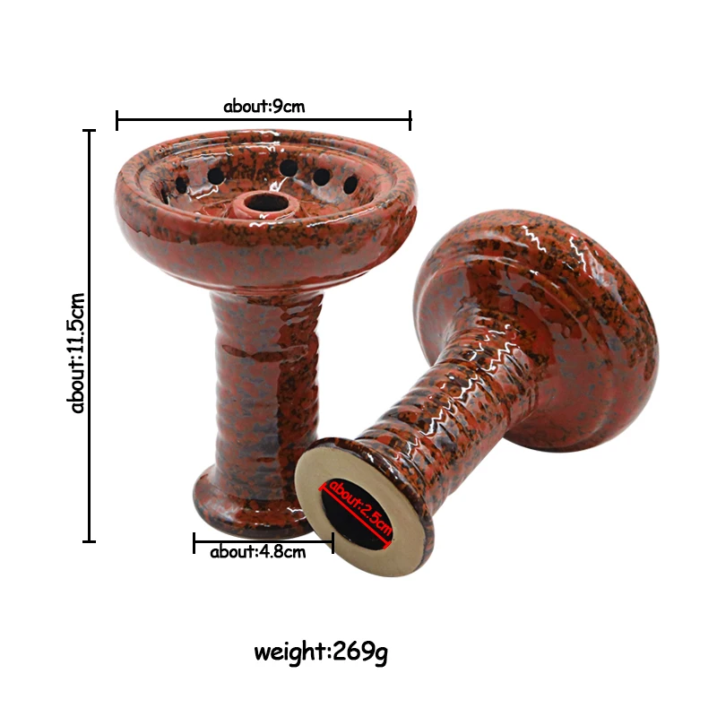 SY Hookah Bowl Premium Glazed Ceramic Narguile Shisha Bowls Chicha Tobacco Pipe Charcoal Holder Sheesha Smoking Accessories Tool