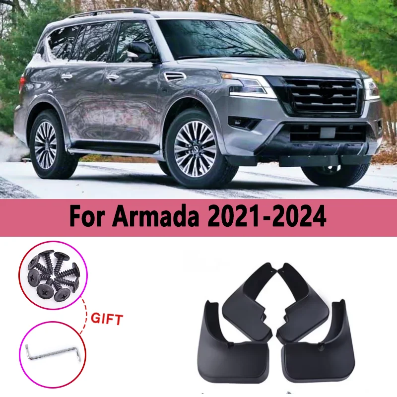 

Car Mudguards For Nissan Armada Patrol QX80 Y62 2021-2024 4PCS/Set Fender Anti-Splash Mudflaps Auto Accessories Mud Guards Tools
