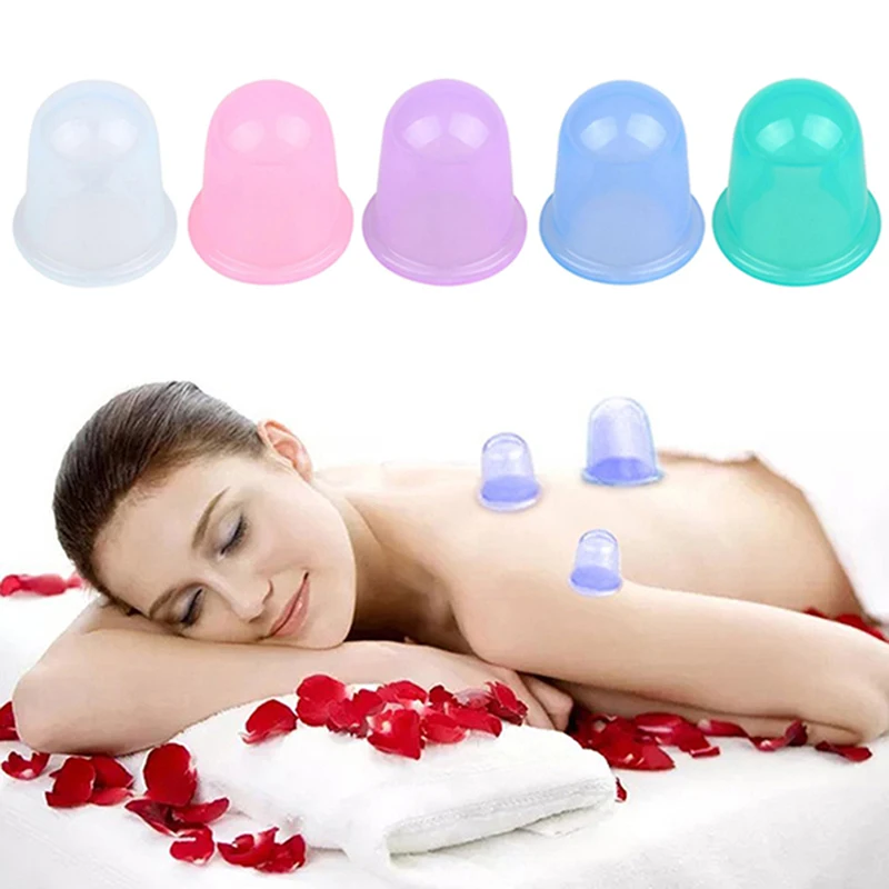 Silicone Jars Vacuum Cupping Therapi Set Ventosa Suction Cup Massage Body Cups Anti-Cellulite Cans Massager For Face Health Care