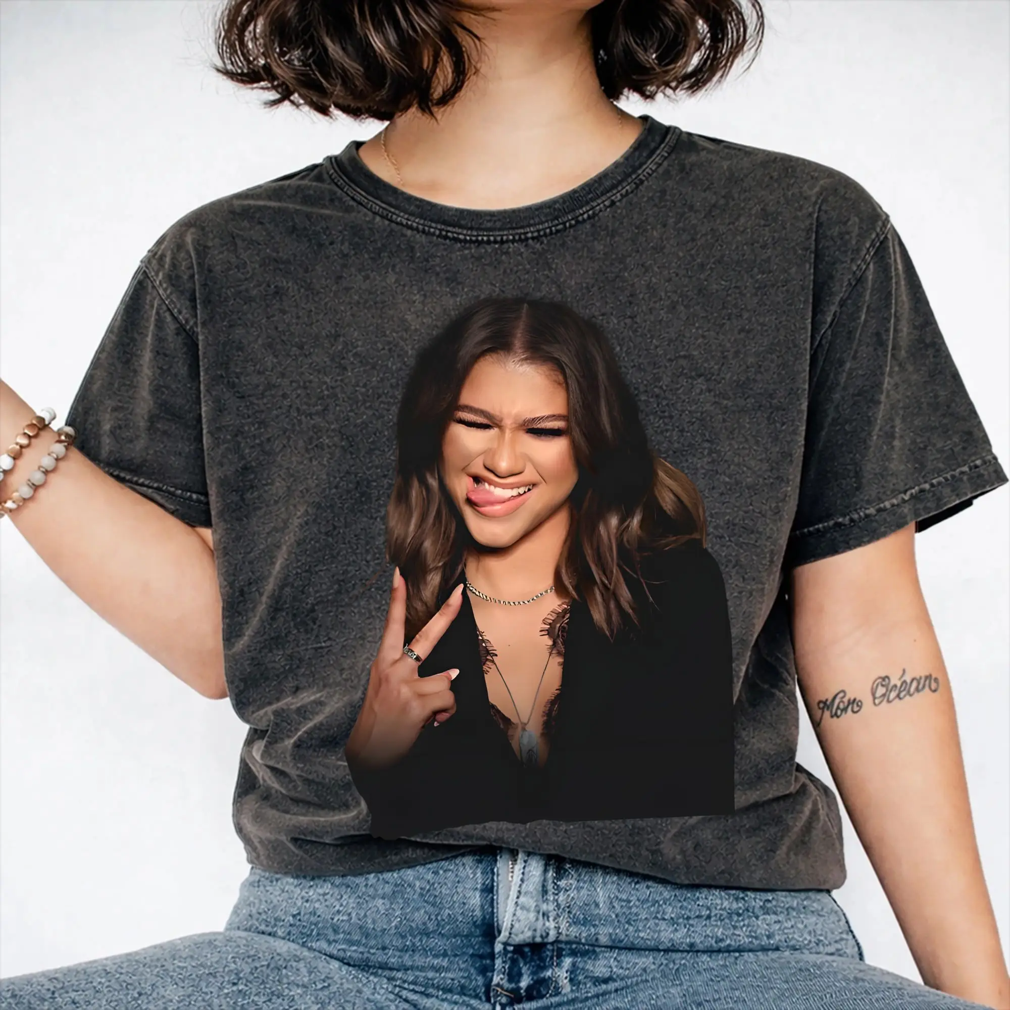 Summer Ruby Rue Zendaya Washed Shirts Apparel Oversize T-Shirt  for Men Women Tee Shirt