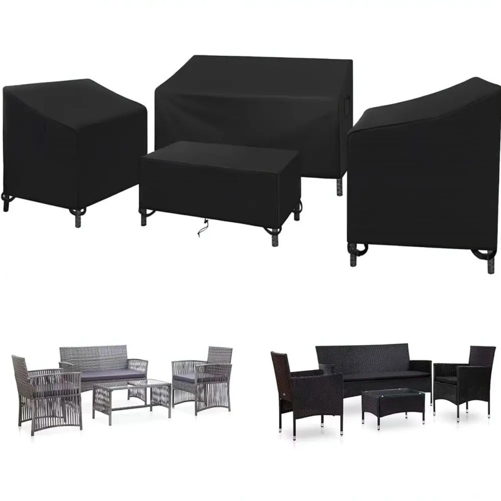 Outdoor Patio Furniture Cover Set Waterproof Garden Sofa Protector Windproof Durable Oxford Fabric Rain Dust Shield